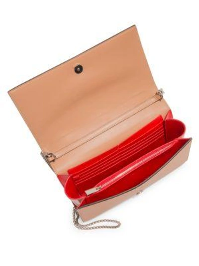 Shop Christian Louboutin Paloma Convertible Studded Leather Clutch In Nude
