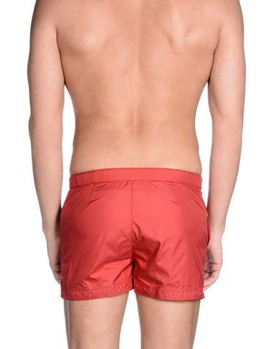 Shop Robinson Les Bains Swim Shorts In Red