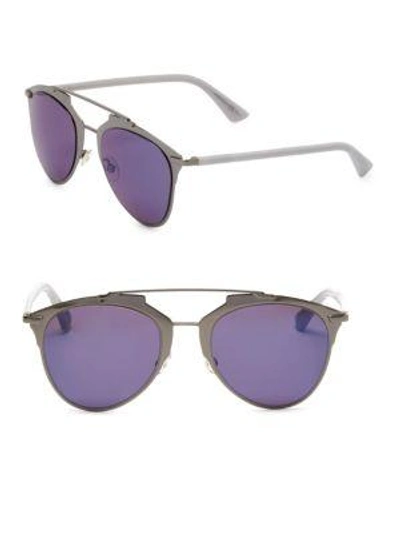 Shop Dior Reflected 52mm Modified Pantos Sunglasses In Grey