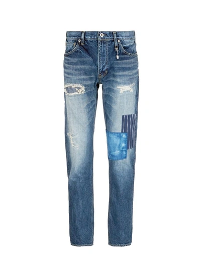 Fdmtl Boro Patchwork Slim Fit Jeans | ModeSens