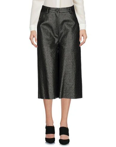 Shop Mm6 Maison Margiela Cropped Pants & Culottes In Steel Grey