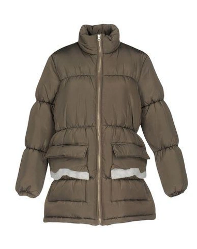 Shop Mm6 Maison Margiela Down Jackets In Khaki