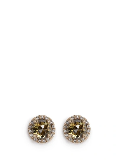Shop Monique Péan 'atelier' Halo Diamond 18k Recycled Gold Stud Earrings