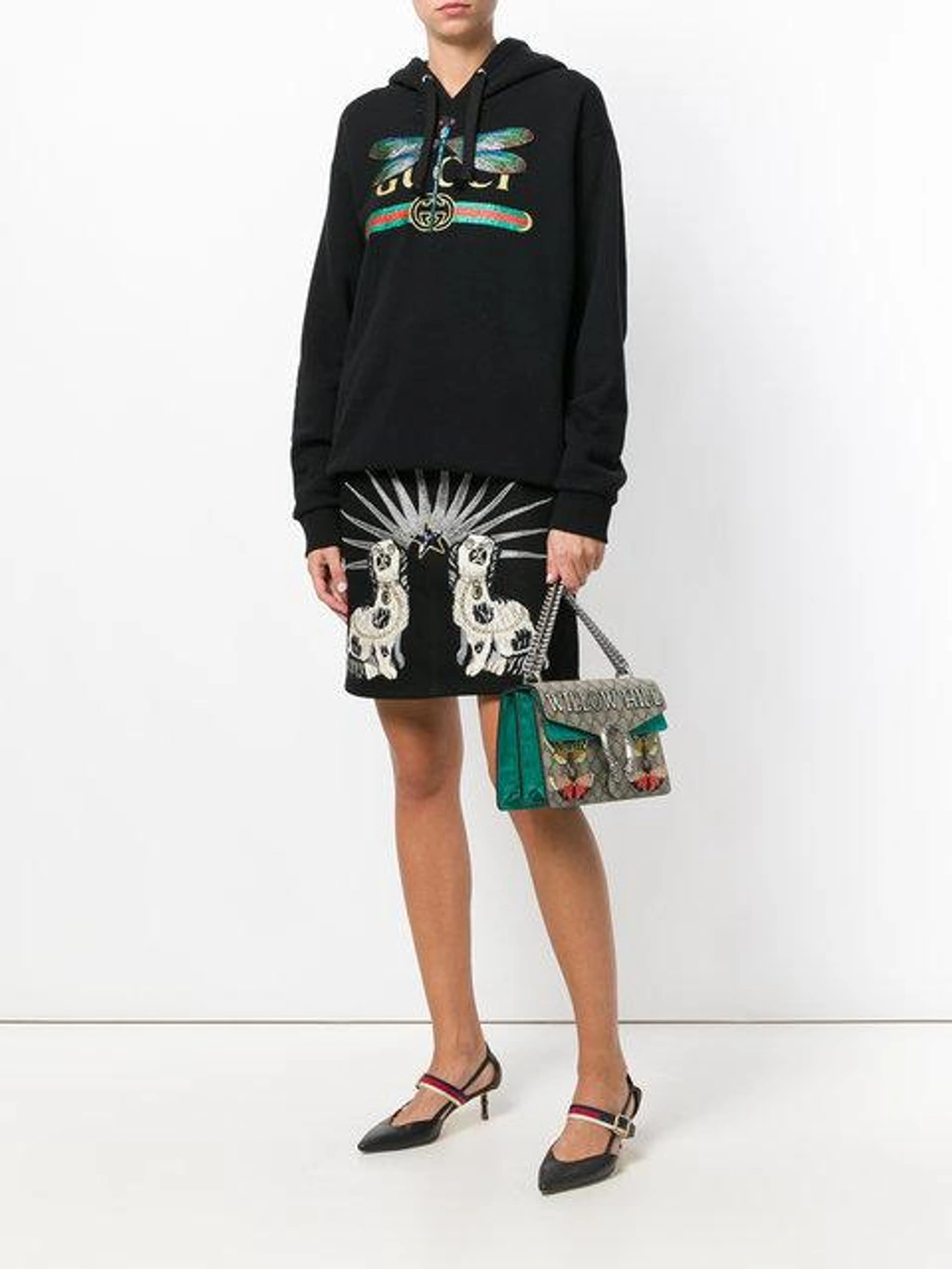willow Hill Dionysus Embroidered Shoulder Bag In Neutrals