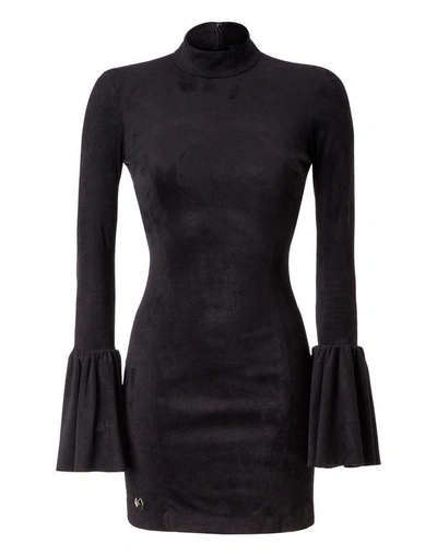 Shop Philipp Plein Short Dress "dreaming Sunset" In Black
