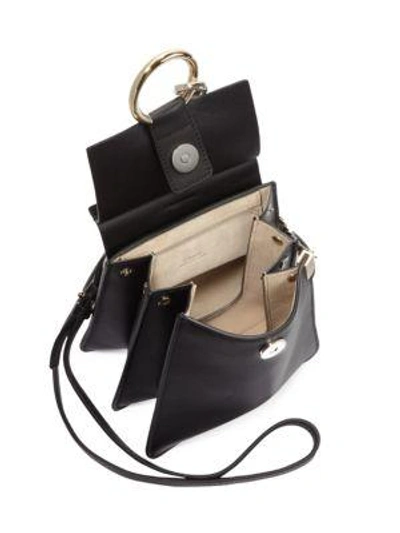 Shop Chloé Mini Faye Leather Bracelet Bag In Airy Grey