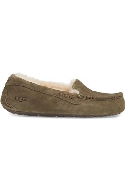 Shop Ugg Ansley Water Resistant Slipper In Spruce Suede