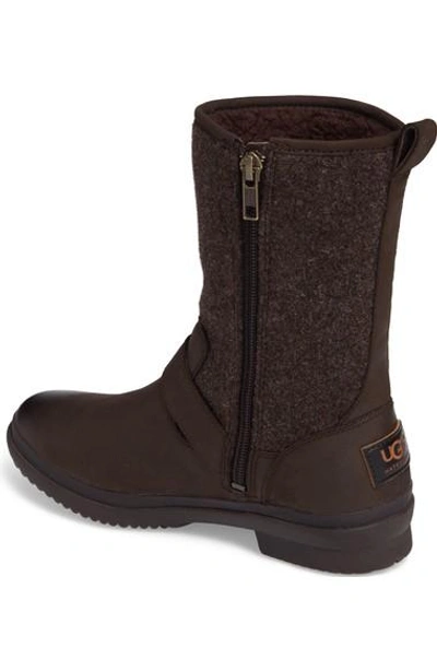 Shop Ugg Robbie Waterproof Boot In Stout Leather
