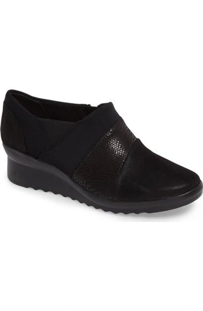 Shop Clarks Caddell Denali Ankle Loafer In Black Fabric