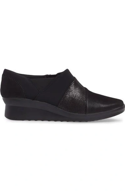Shop Clarks Caddell Denali Ankle Loafer In Black Fabric
