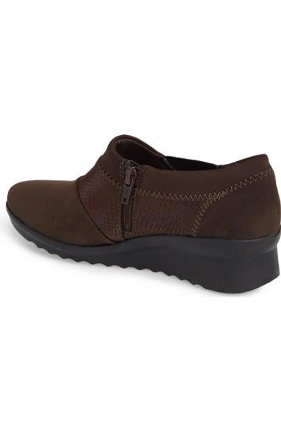 Shop Clarks Caddell Denali Ankle Loafer In Brown Fabric