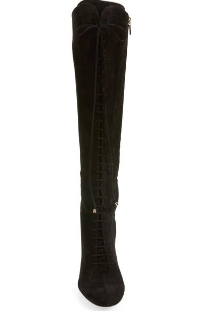 Shop Jimmy Choo Desiree Lace Up Knee High Boot In Black