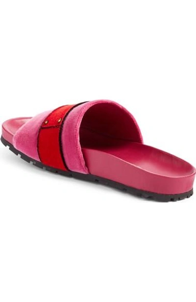 Shop Prada Logo Slide Sandal In Red