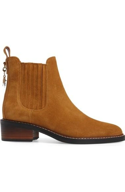Shop Coach Bowery Chelsea Boot In Camel Suede