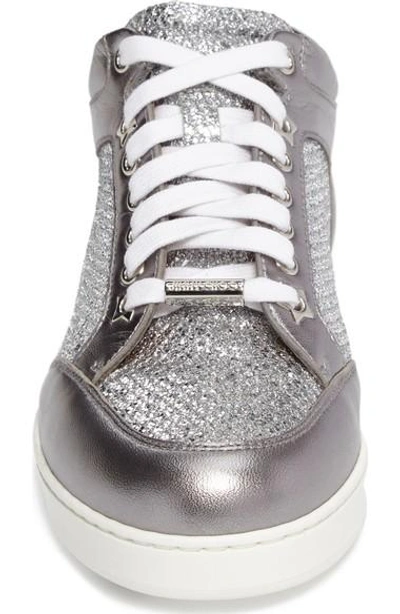 Shop Jimmy Choo Miami Glitter Sneaker In Silver