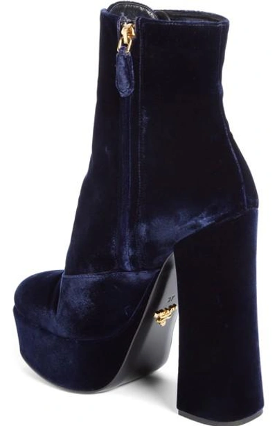 Shop Prada Lace-up Platform Boot In Dark Blue