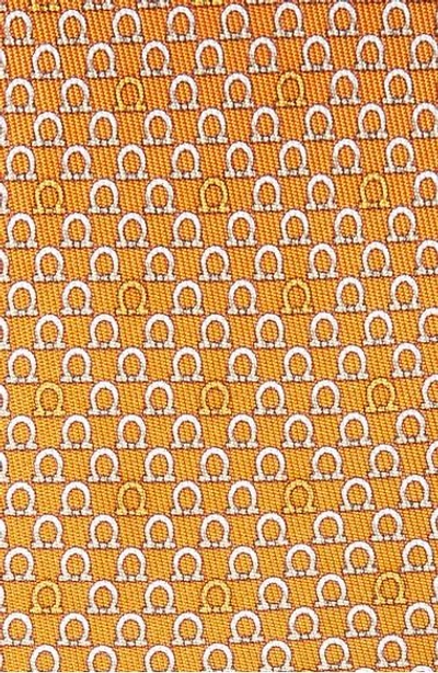 Shop Ferragamo Geometric Print Silk Tie In Orange
