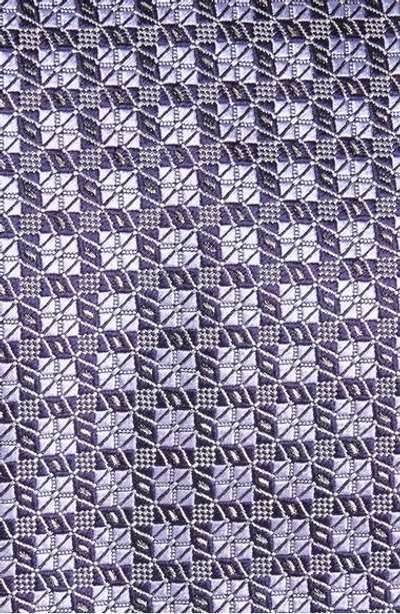 Shop Brioni Geometric Silk Tie In Purple