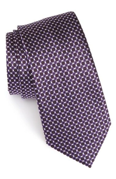 Shop Ermenegildo Zegna Geometric Silk Tie In Purple