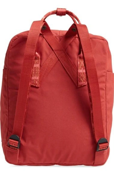 Shop Fjall Raven 'kånken' Water Resistant Backpack In Deep Red/folk Blocked