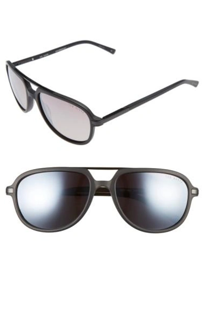 Shop Ted Baker 59mm Polarized Aviator Sunglasses In Black