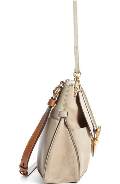 Shop Chloé Medium Lexa Leather Shoulder Bag In Motty Grey