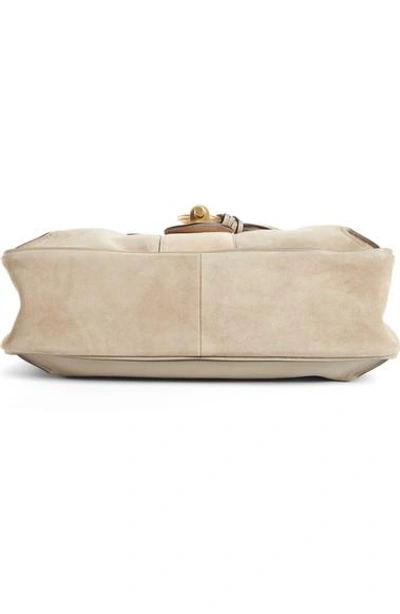 Shop Chloé Medium Lexa Leather Shoulder Bag In Motty Grey