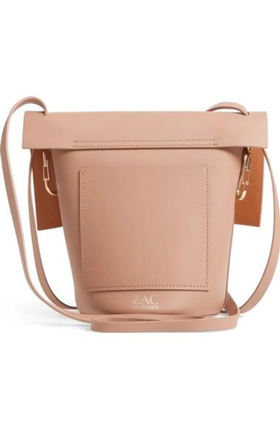 Zac Zac Posen Belay Leather Crossbody Bucket Bag In English Rose
