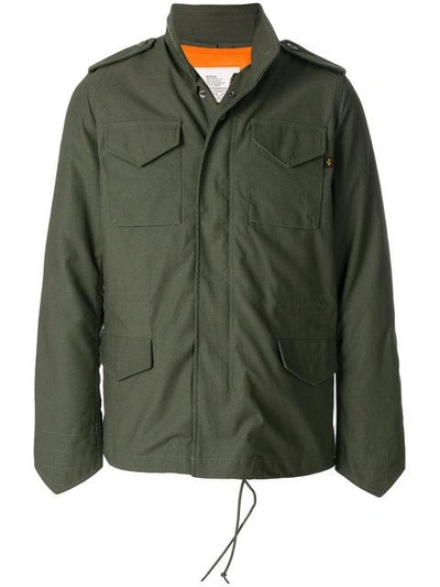 Shop Alpha Industries Padded Zip Pull Coat In Green