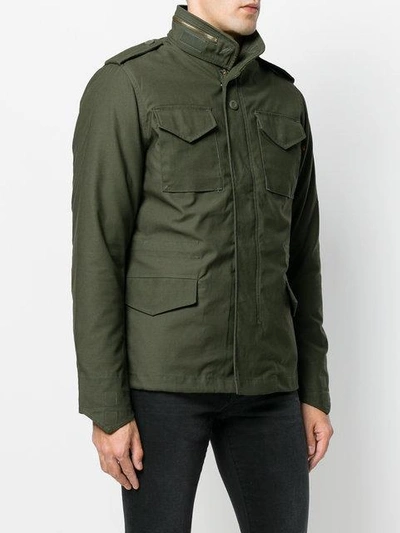 Shop Alpha Industries Padded Zip Pull Coat In Green