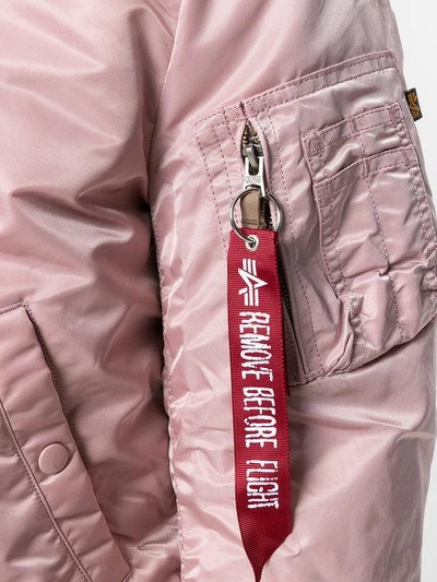 Shop Alpha Industries Fitted Bomber Jacket In 397 Silver Pink