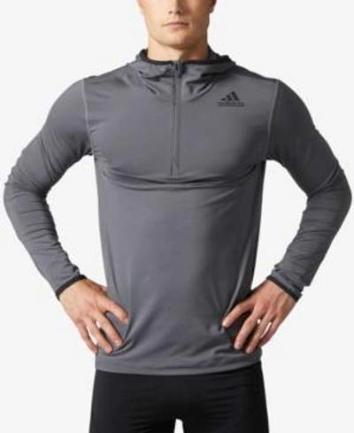 Adidas Adidas Men's Techfit Compression Quarter-zip Hoodie In Grey | ModeSens