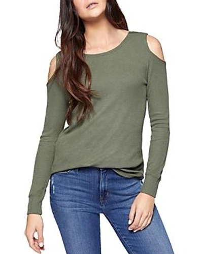 Shop Sanctuary Bowery Thermal Cold-shoulder Top In Fatigue