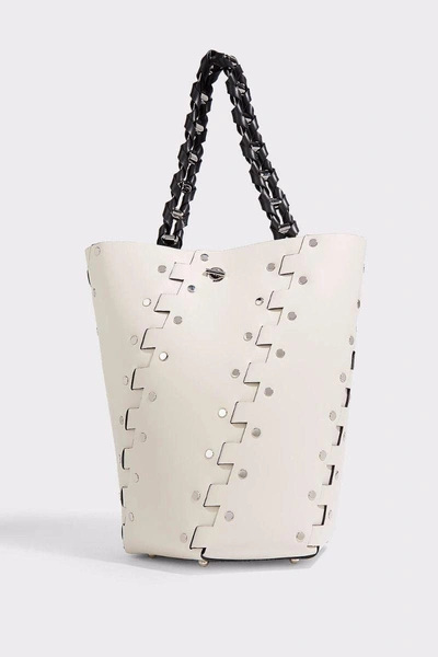 Shop Proenza Schouler Hex Studded Leather Bucket Bag In Ecru