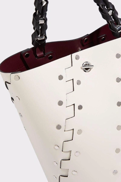 Shop Proenza Schouler Hex Studded Leather Bucket Bag In Ecru