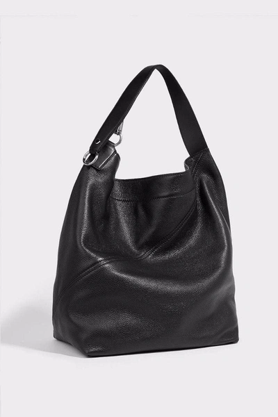 Shop Proenza Schouler Hobo Large Textured-leather Tote In Black