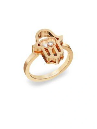 Shop Chopard Women's Happy Diamonds & 18k Rose Gold Ring