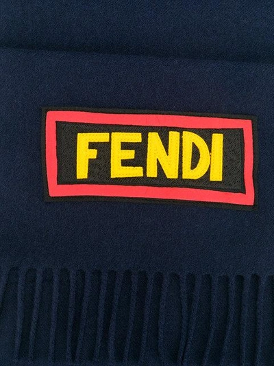 Shop Fendi Scarf With Appliqué