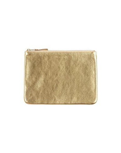 Shop Comme Des Garçons Woman Pouch Gold Size - Bovine Leather