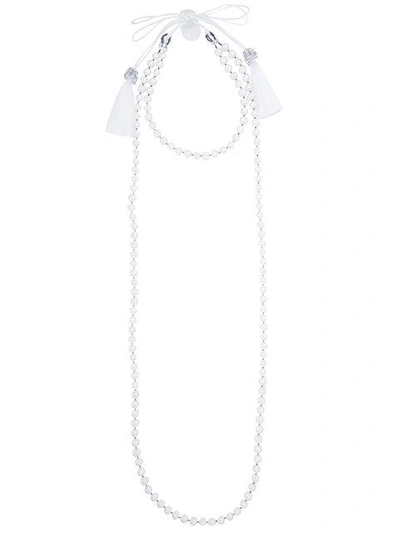 Shop Night Market Tassel And Pearl Layered Necklace