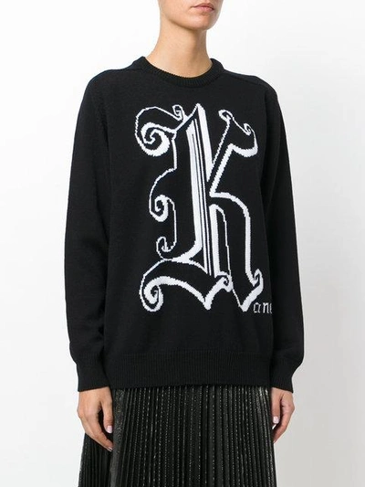Shop Christopher Kane Intarsia Knit Jumper - Black