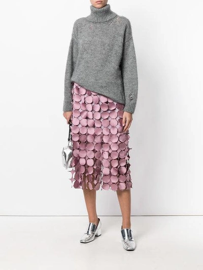 Shop Loewe Dot Cut Out Skirt In Pink