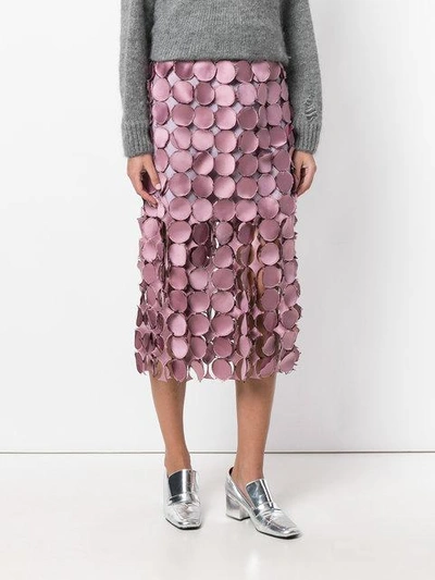 Shop Loewe Dot Cut Out Skirt In Pink