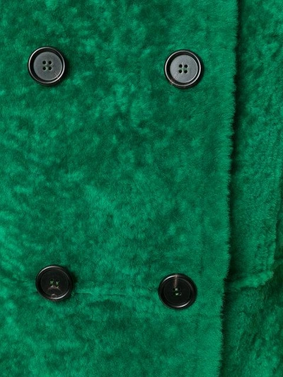 Shop Marni Sleeveless Double Breasted Coat In Green