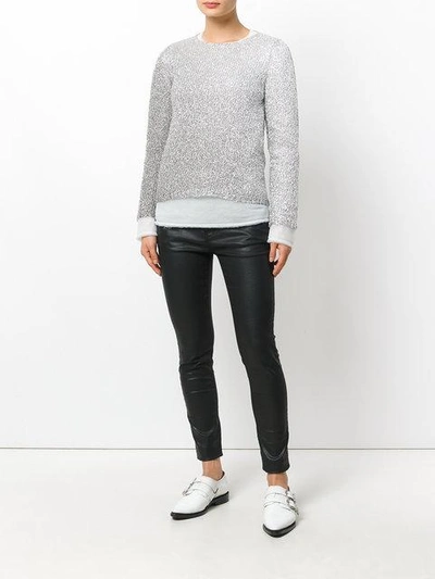 Shop Comme Des Garçons Ribbed Lurex Sweater In Metallic