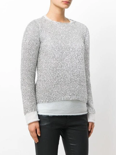 Shop Comme Des Garçons Ribbed Lurex Sweater In Metallic