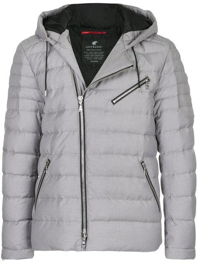Shop Loveless Hooded Padded Jacket - Grey