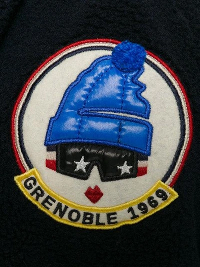 Shop Moncler Grenoble Hooded Logo Patch Jacket - Blue