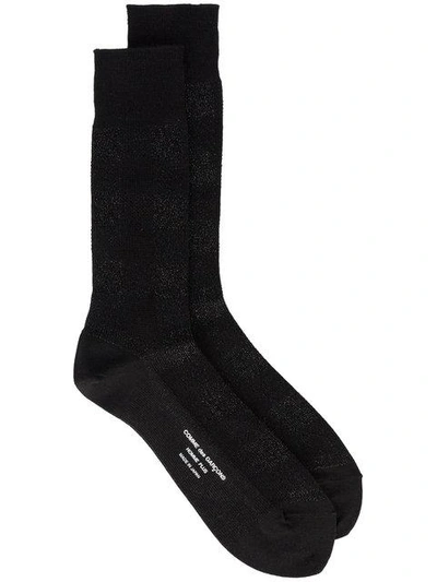 Shop Comme Des Garçons Homme Deux Comme Des Garçons Homme Plus Socken Mit Glitzer-applikationen - Schwarz In Black