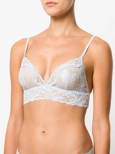 Shop La Perla Freedom Triangle Bra In Blue